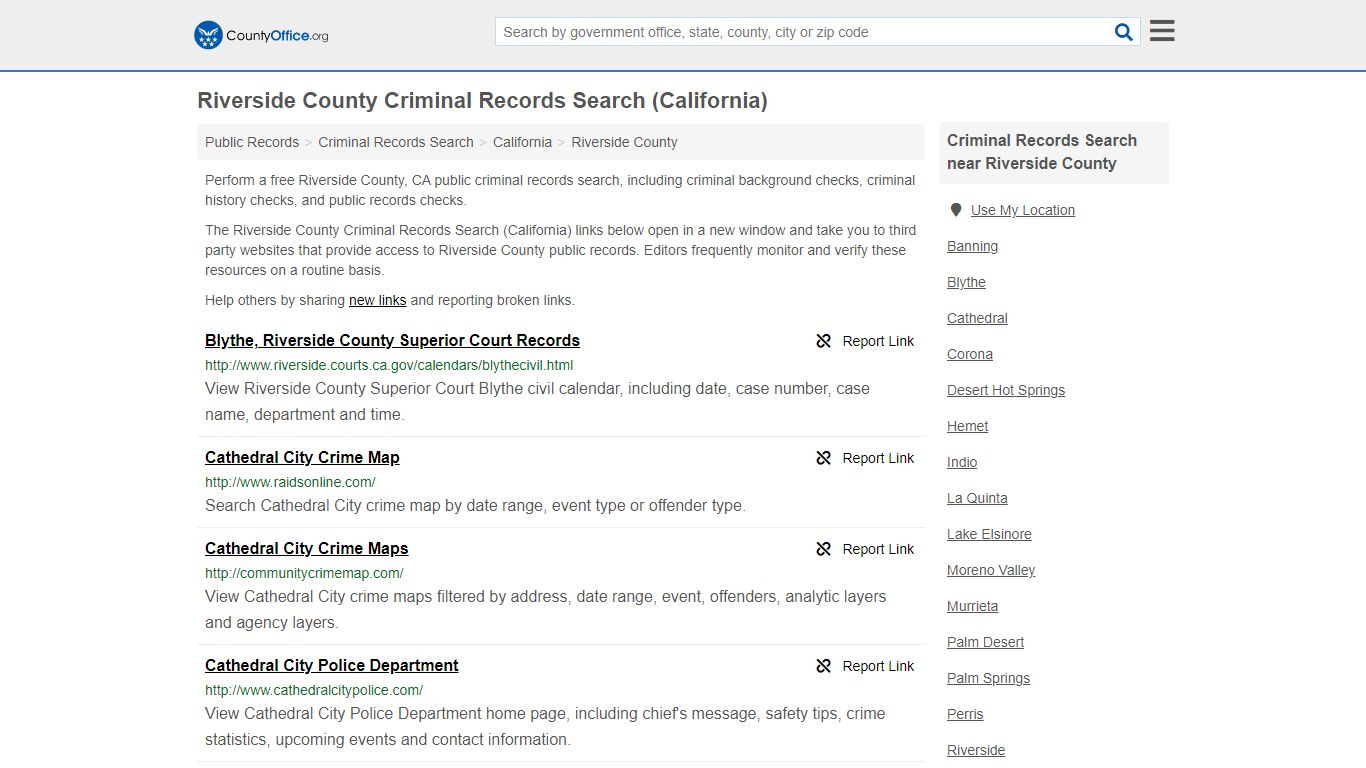 Criminal Records Search - Riverside County, CA (Arrests ...