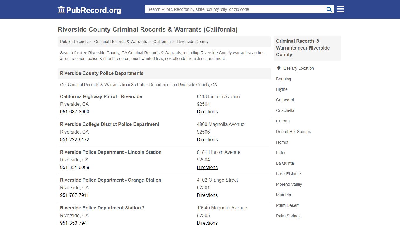 Free Riverside County Criminal Records & Warrants ...